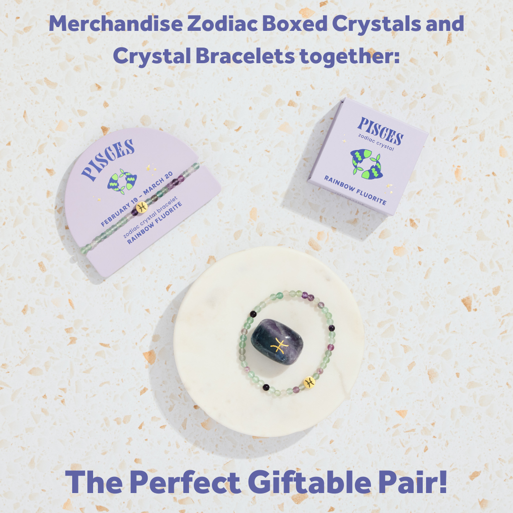 Pisces Mini Zodiac Bracelet – 4mm Crystal Beads