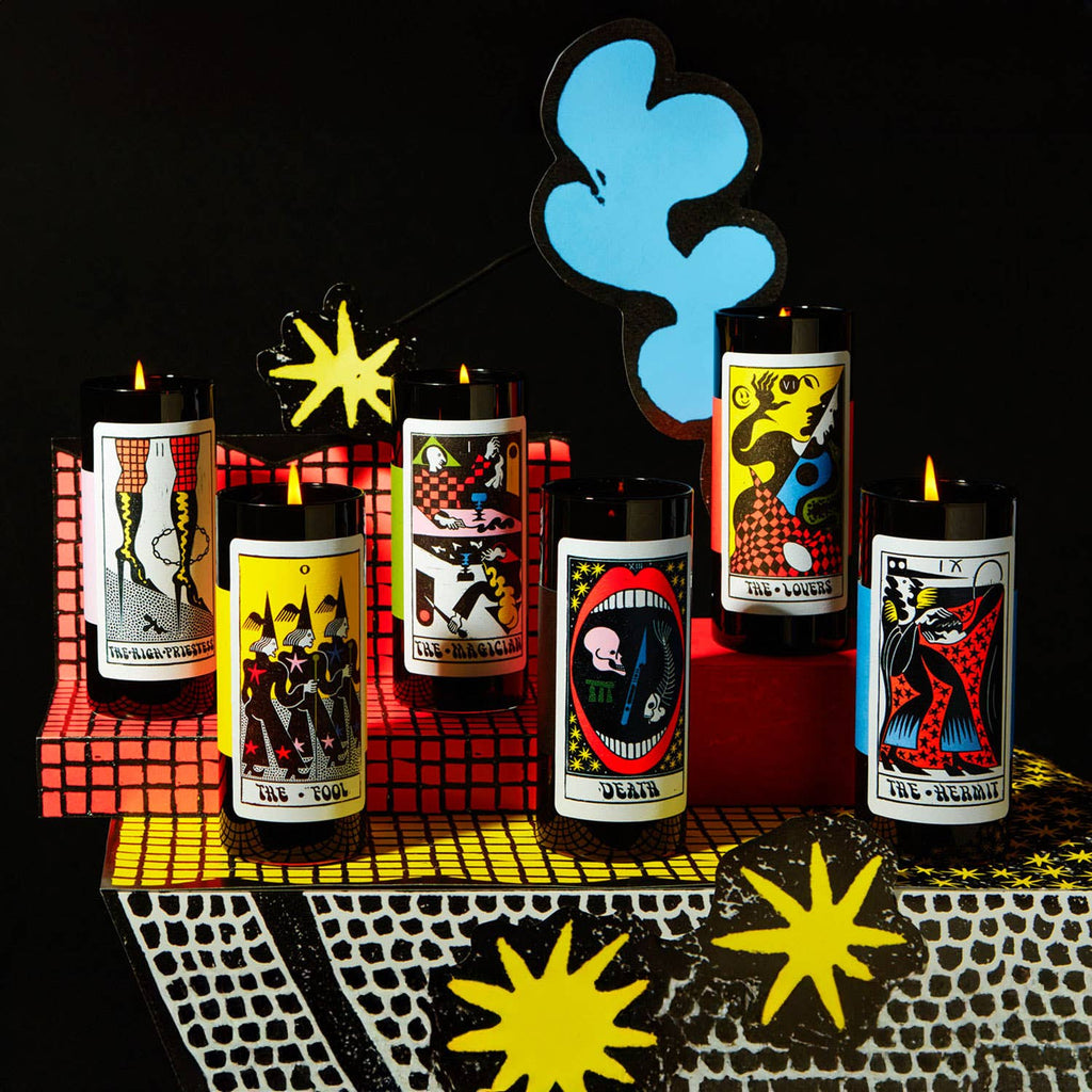 Tarot Magician Candle - 6" Tall & 60 Hr, Bergamot & Cedar