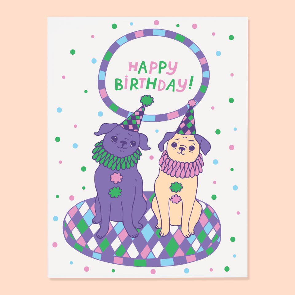 Clown Pugs Card