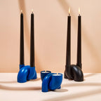 Macaroni 2-in-1 Candleholder - Tapers & Tealights - Black