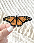 Clear Monarch Butterfly Sticker, 3x1.5 in.