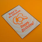 Time Is An Illusion Happy Birthday Risograph Greeting Card