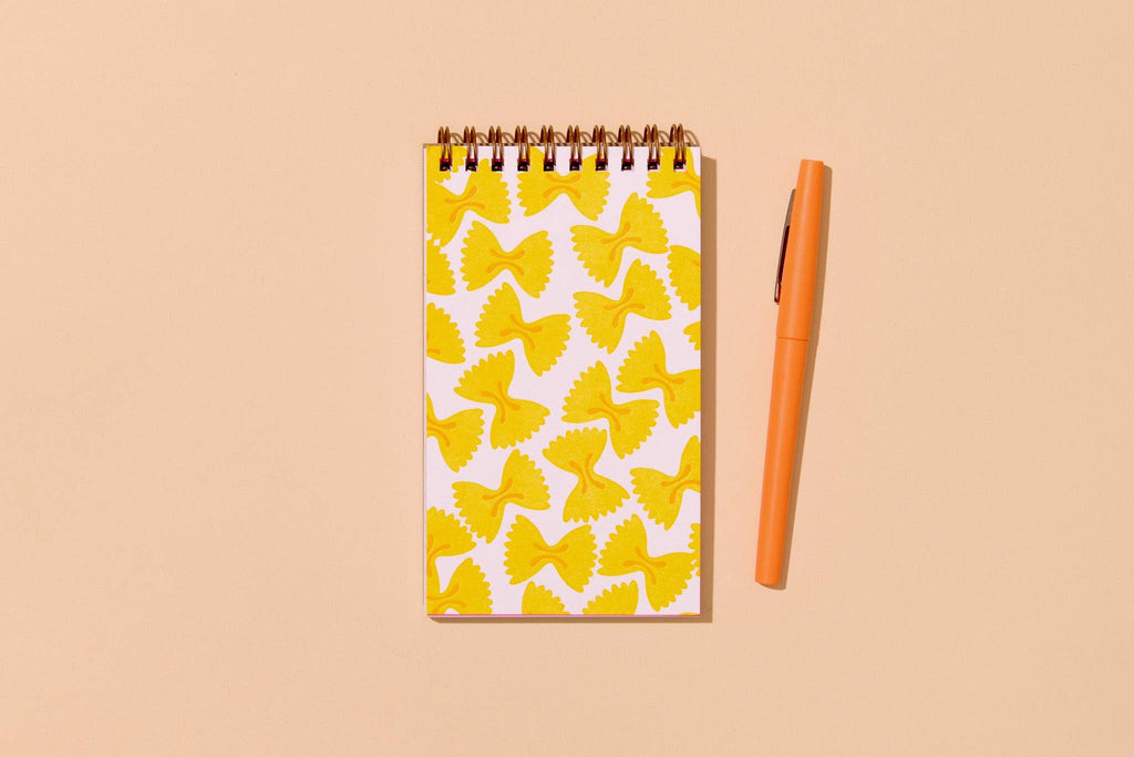 Farfalle Bowtie Pasta Spiral Pocket Size Notebook