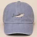 Shark Embroidered Cotton Baseball Dad Cap