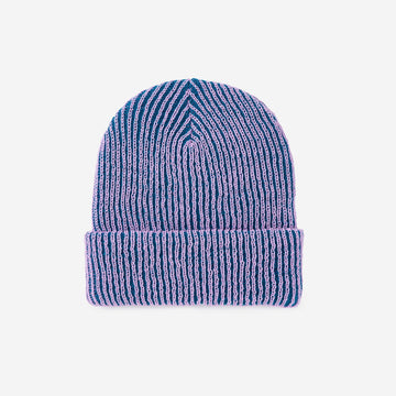 Simple Rib Knit Beanie- Teal Lilac