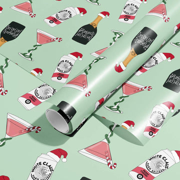 Christmas Drinks & Cocktails, Gift Wrap Wrapping Paper