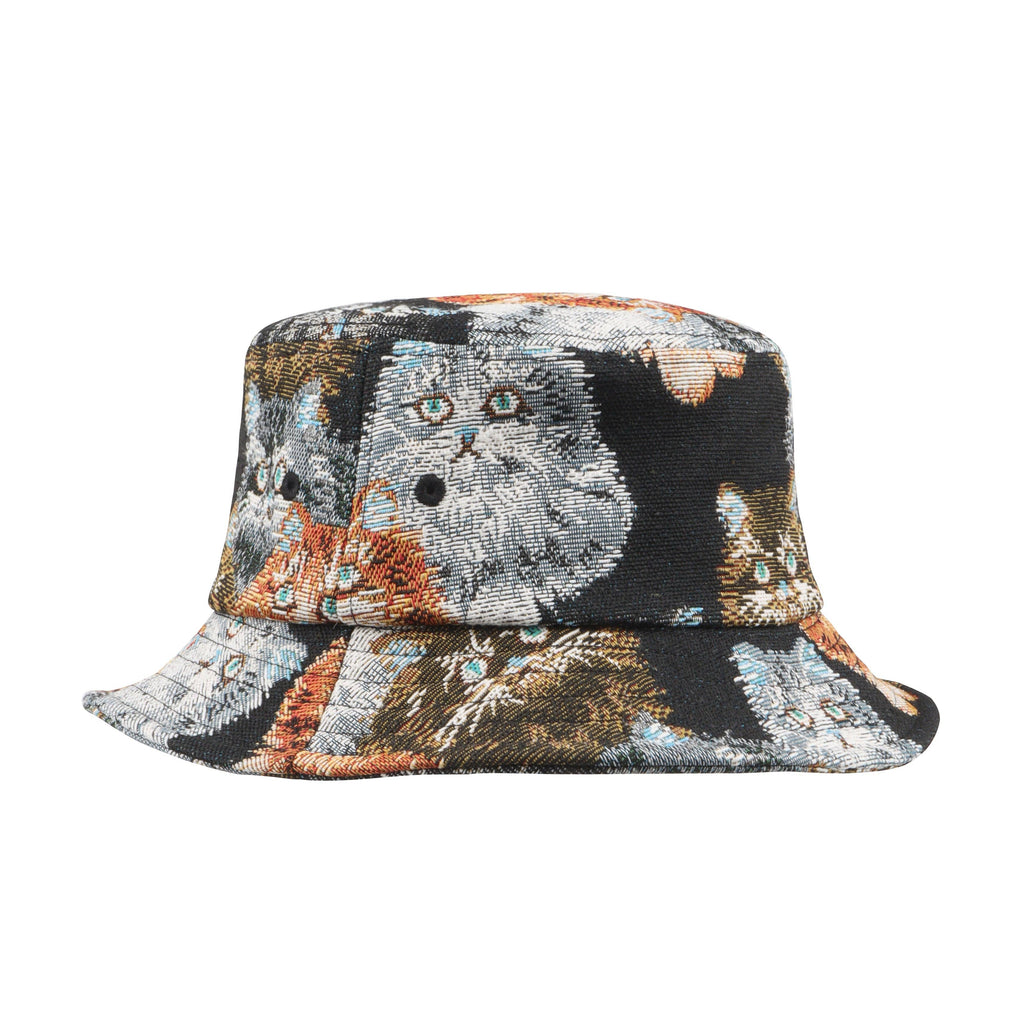 Vintage Tapestry Cat Jacquard Bucket Hat | Sun Protection Hat for Cat Lovers | HatPhile