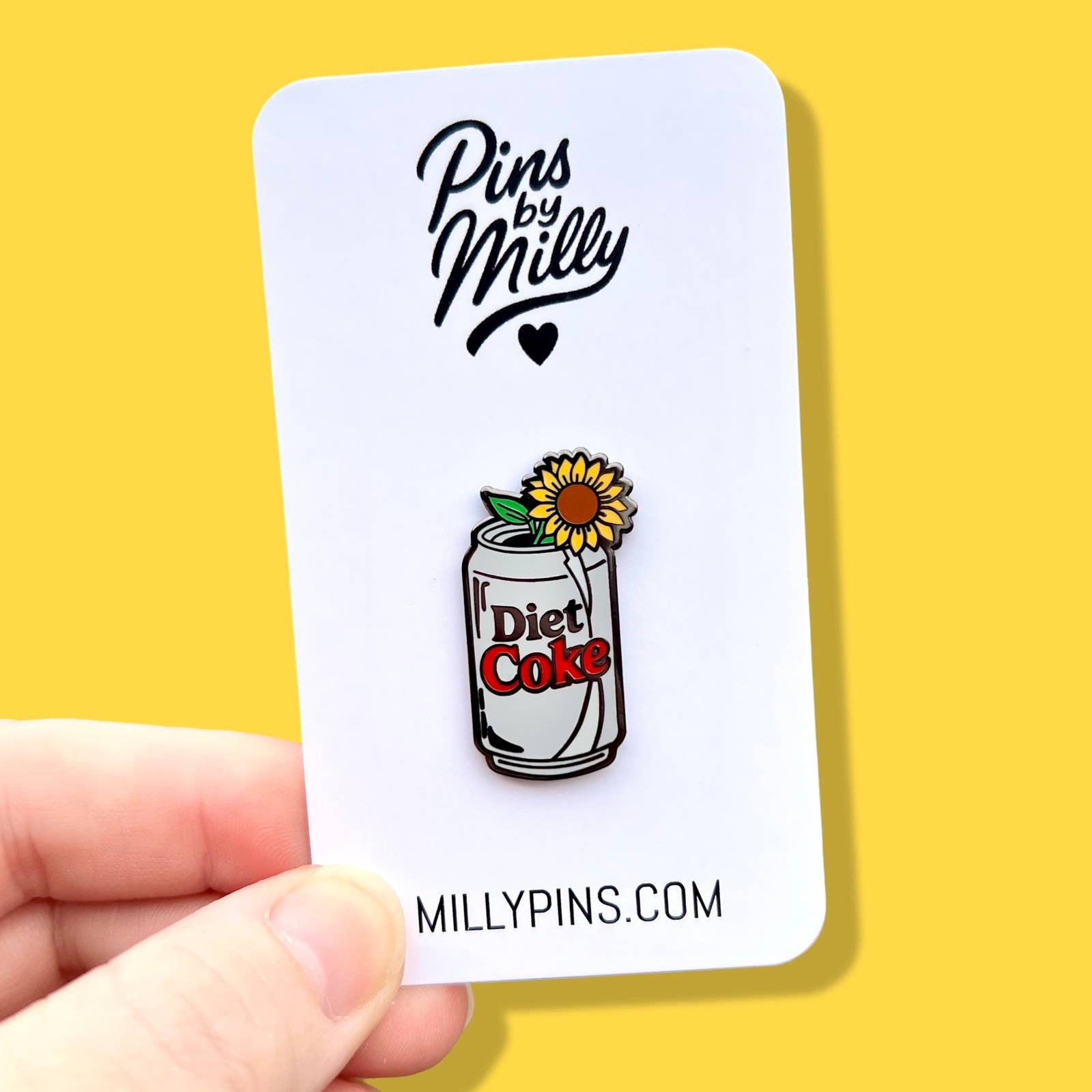 Diet Coke Sunflower Enamel Pin