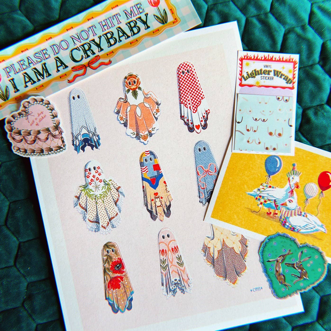 Cozy Ghosts Art Print - Multiple Size Options