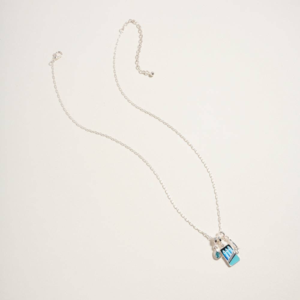 18 Inch Sardine Can Fish Stone Charms Necklace