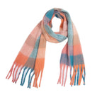 Rainbow Plaid Fuzzy Scarf