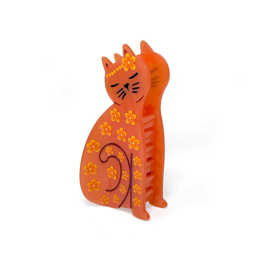Floral Cat Hair Claw Clip