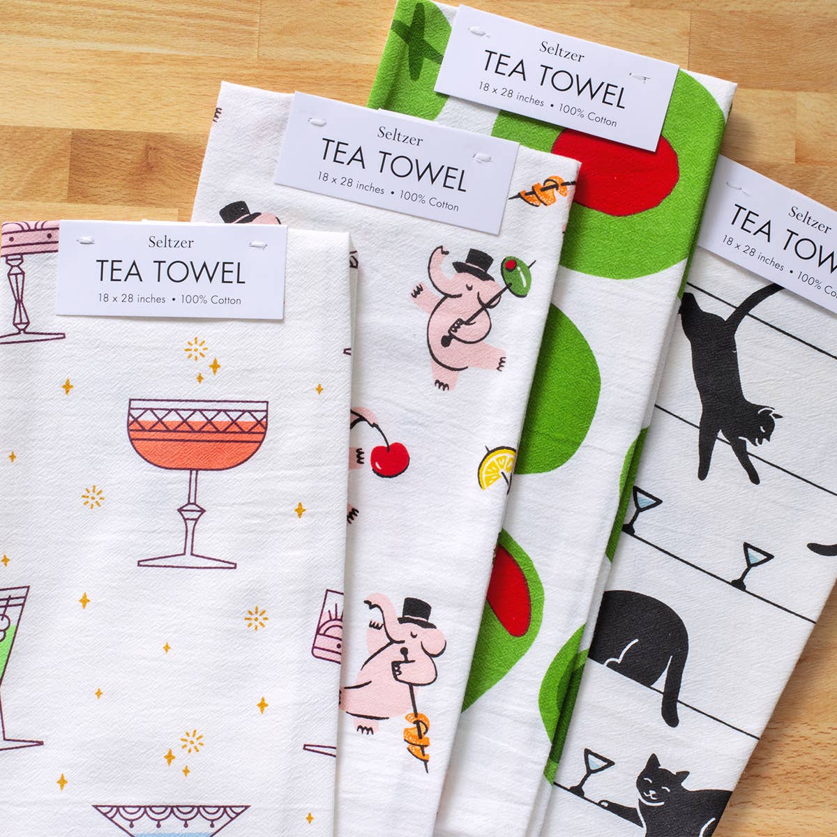 Festive Glassware Tea Towel