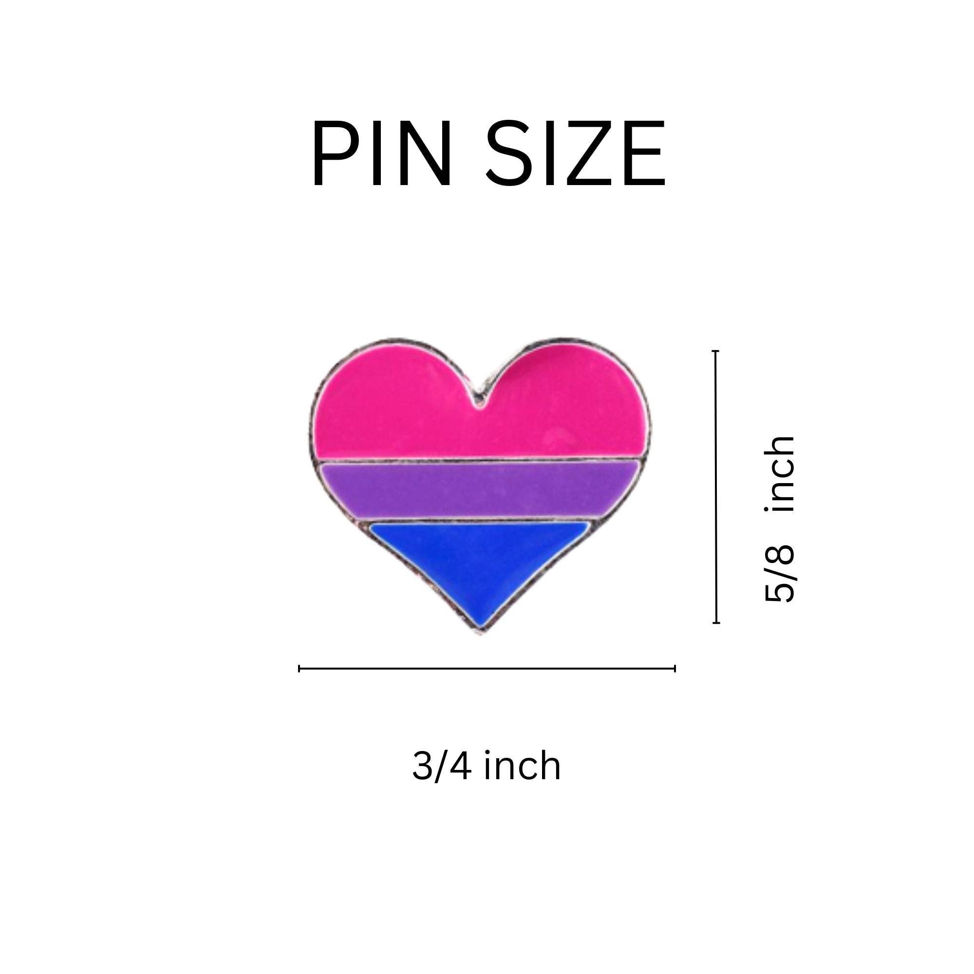 Bisexual Flag Heart Shaped Pins