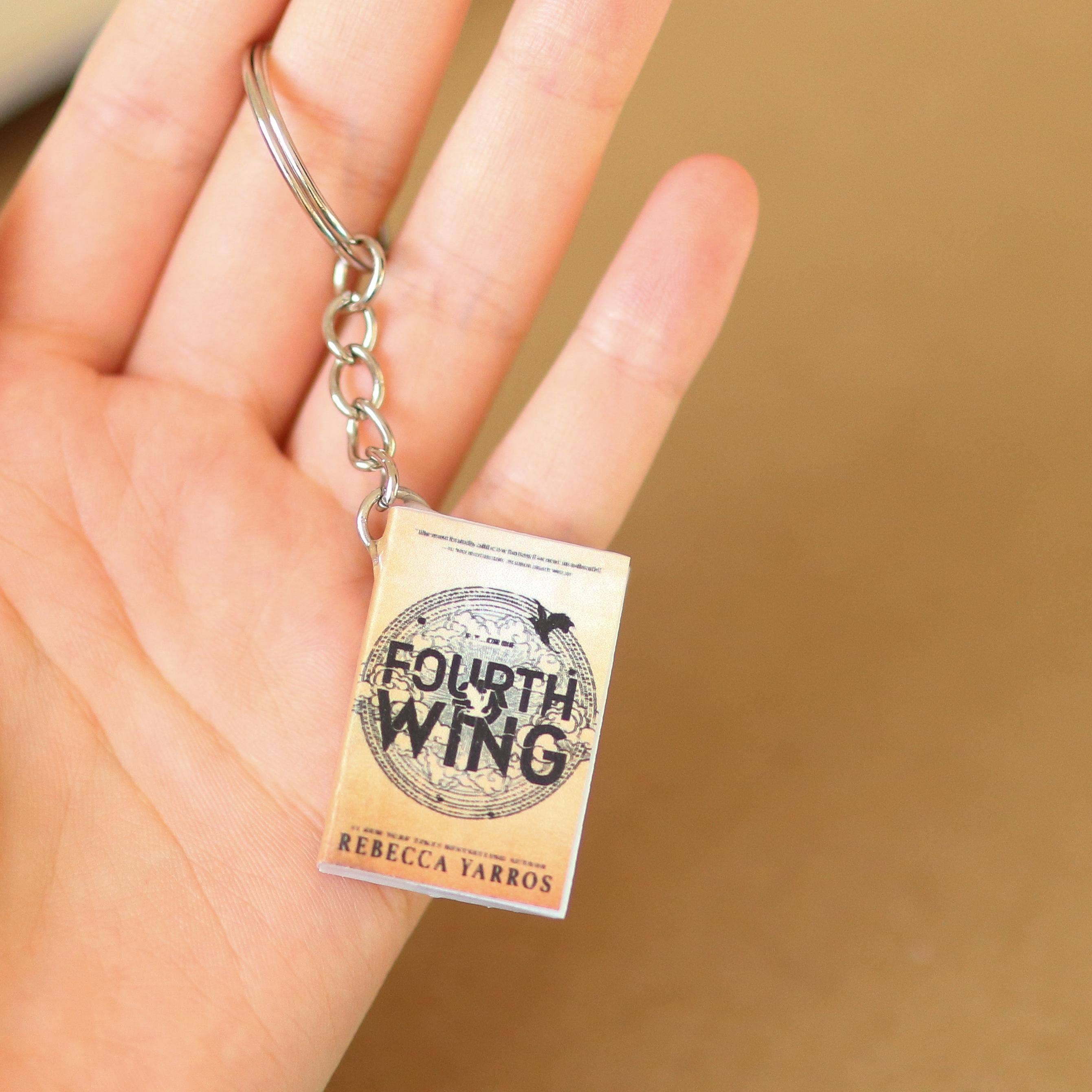 Handmade Mini Fourth Wing Book Keychain By Rebecca Yarros