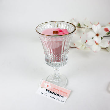Vintage Glass Cherry Blossom Scent Soy Candle 1