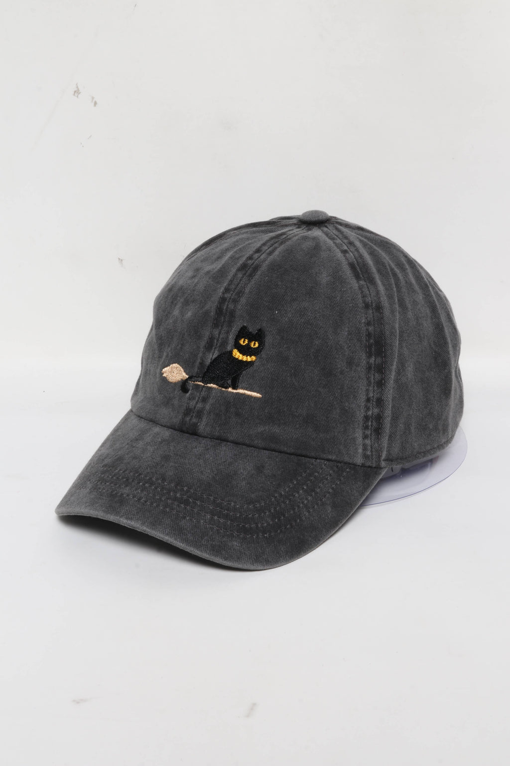 Halloween Black Cat Embroidery Cotton Baseball Cap