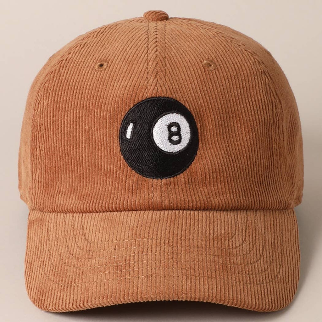 8 Ball Embroidered Corduroy Cap