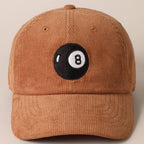 8 Ball Embroidered Corduroy Cap