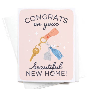 Congrats on your Beautiful New Home Keychain Greeting Card