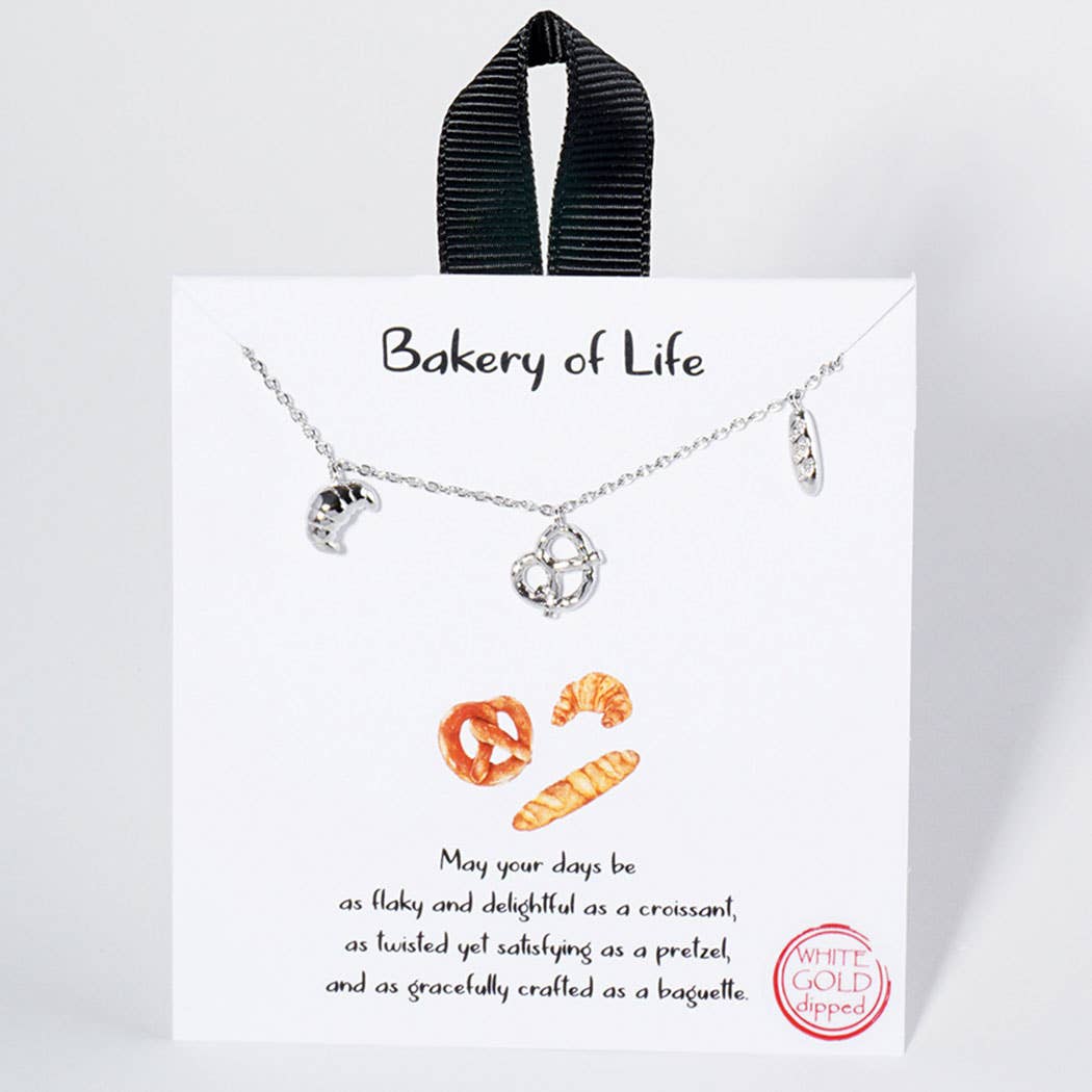 18K Gold Dipped Bread Pendant Necklace