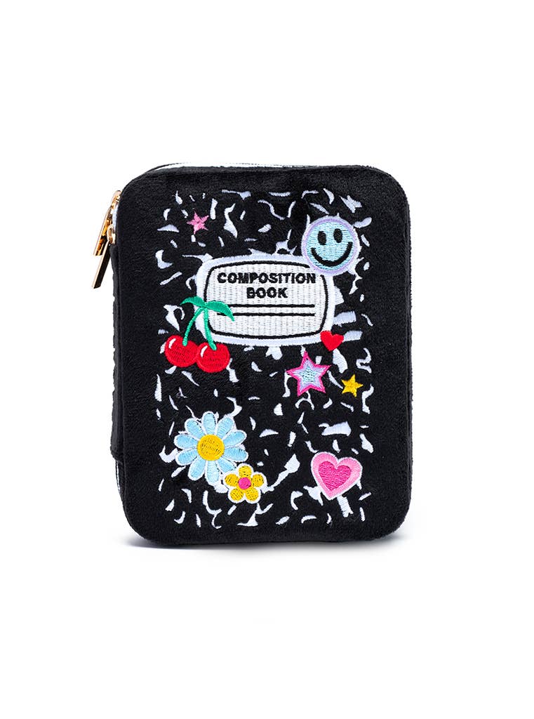 Velvet Notebook Jewelry Zip Case
