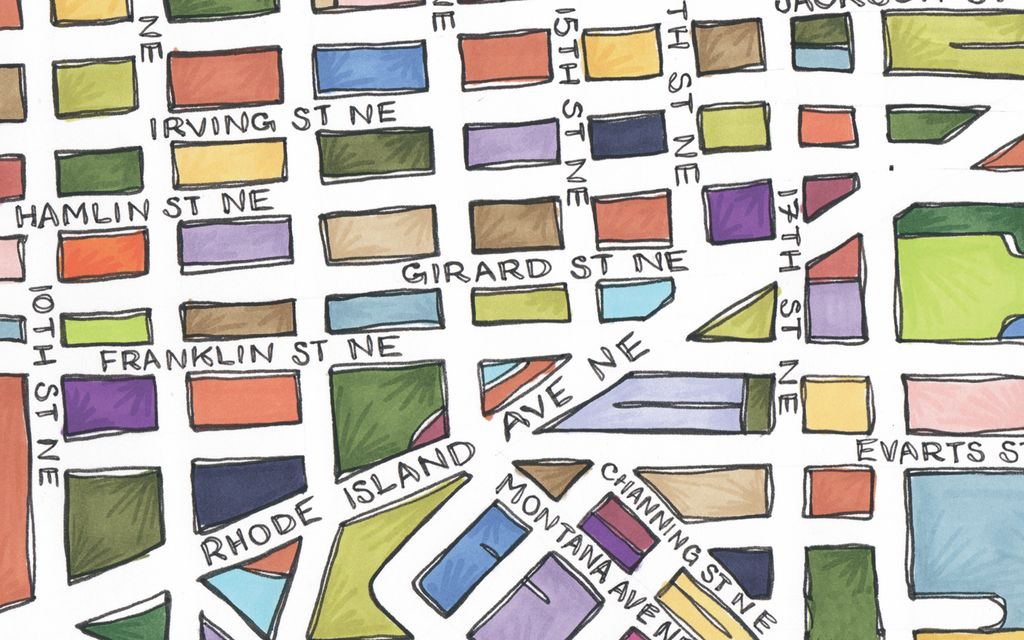 Brookland Map Art Print