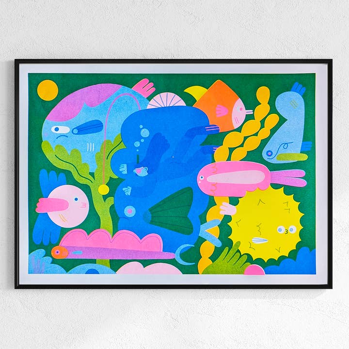 Fishies Riso Print