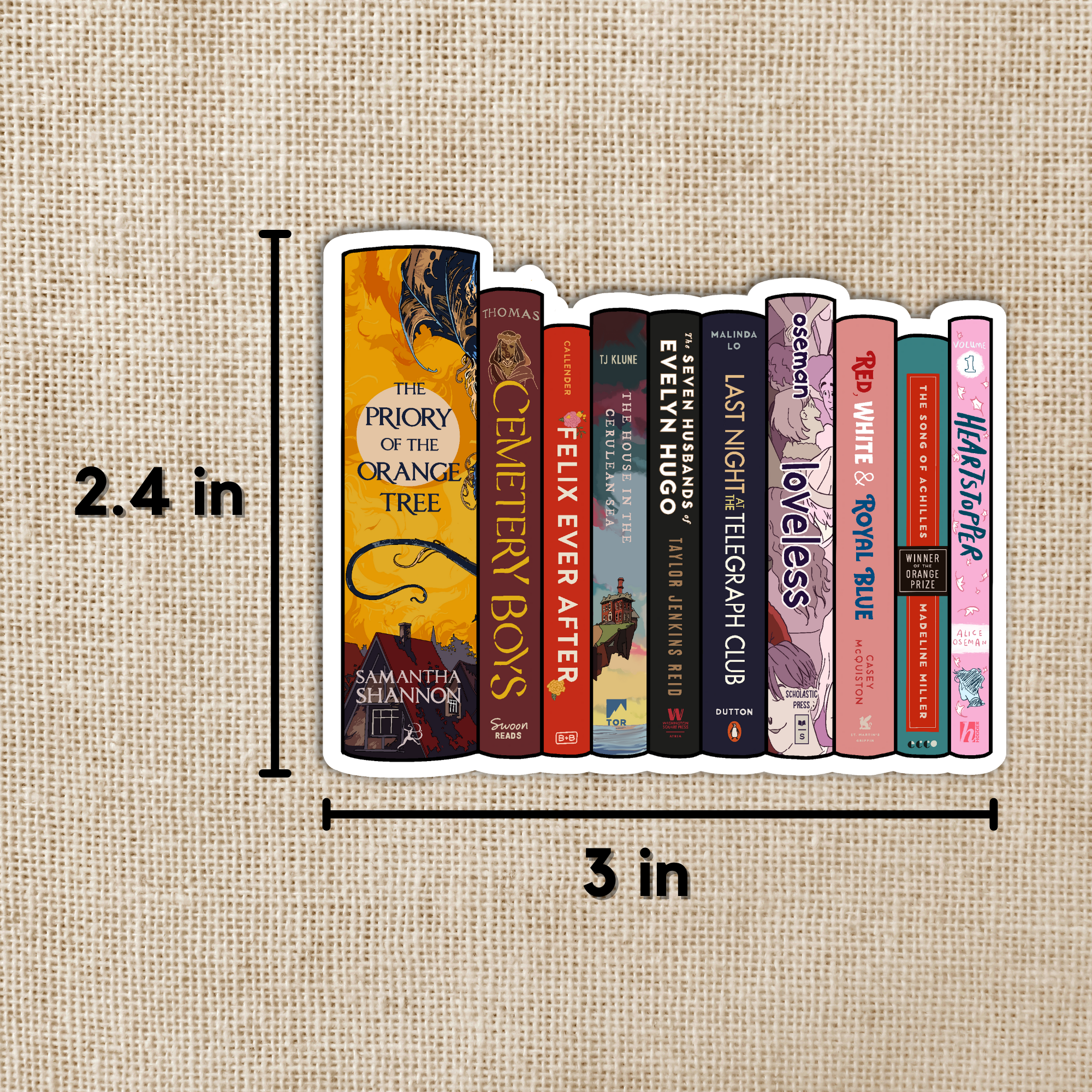LGBTQ+ Bestseller Book Stack 3-inch Sticker