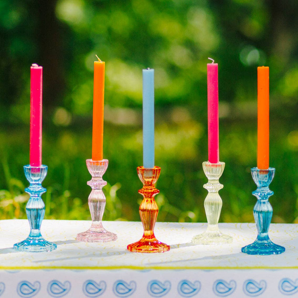 Green Glass Candle Holder | Home Decor |