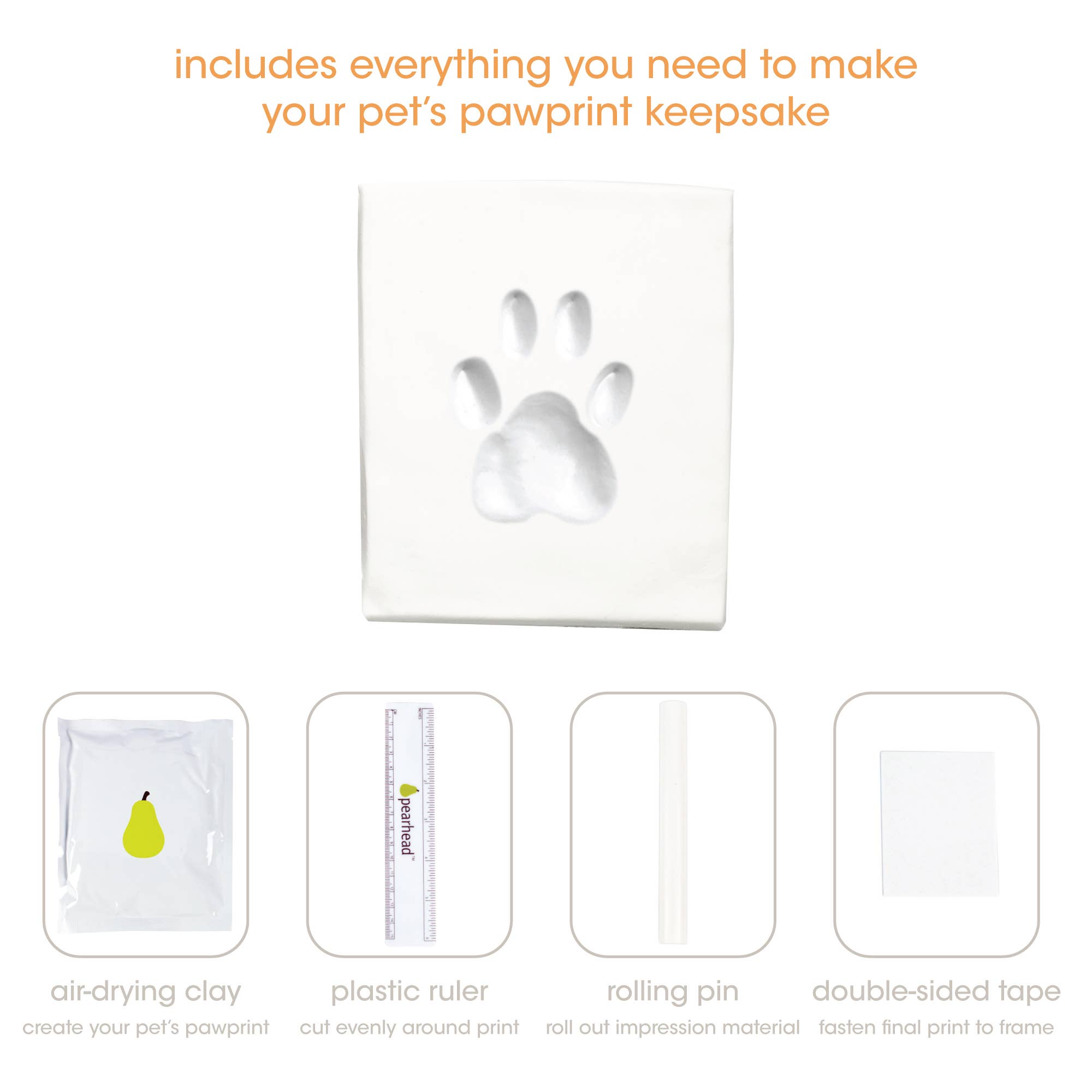 Pawprints Keepsake Photo Frame & Clay Impression Kit