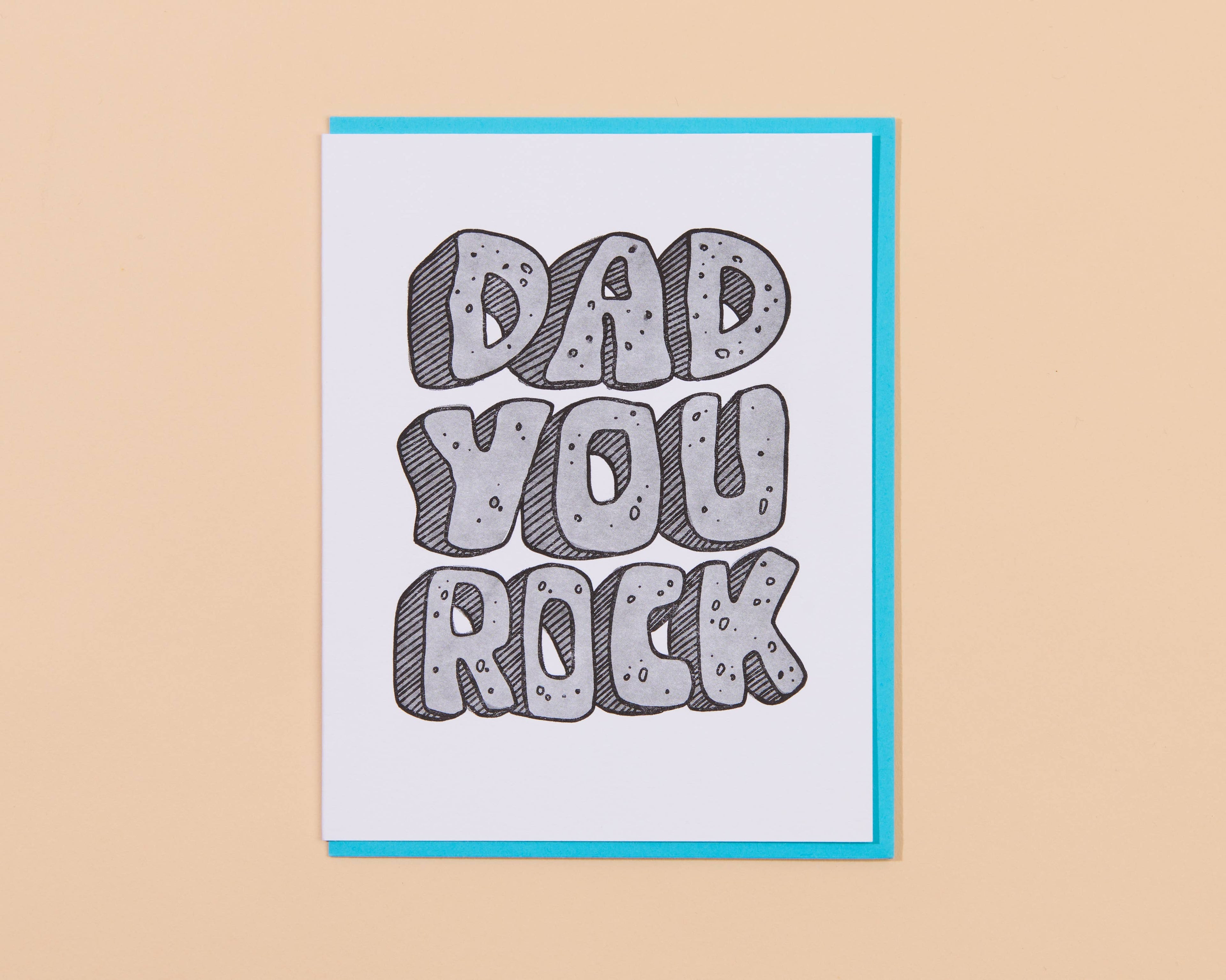 Dad You Rock Birthday Letterpress Greeting Card