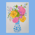 Spring Flowers Art Print | 8.5"x11" Risograph Print