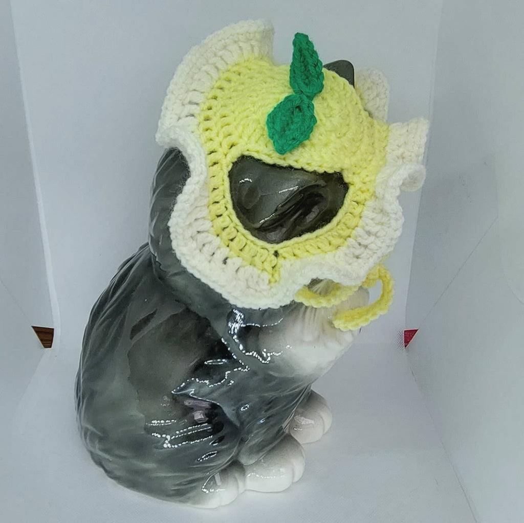 Crochet Lemon Hat - Cat Bonnet - Pet Hat