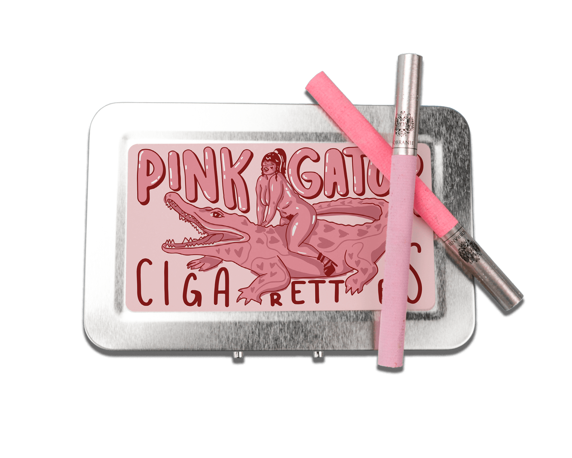 Pink Gator Cigarette Case