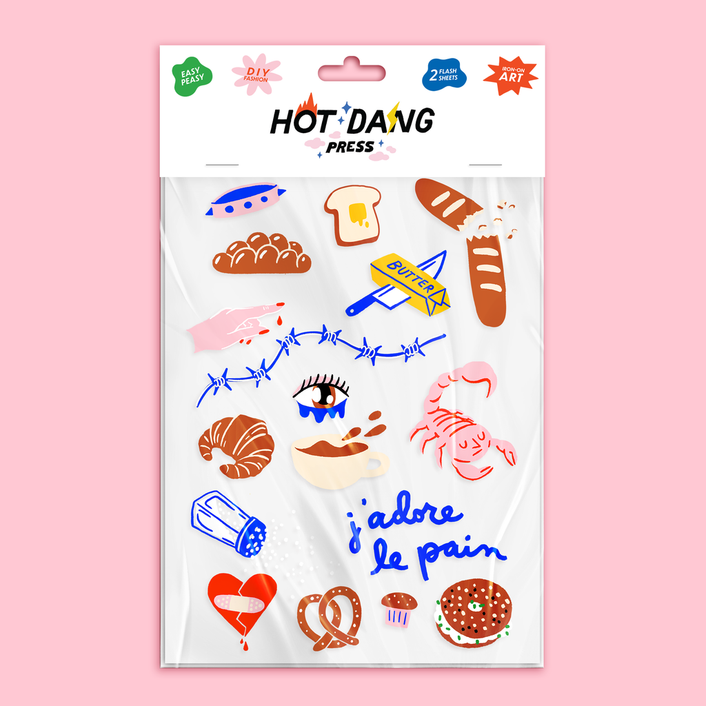 J'Adore Le Pain Iron On Sheet Set