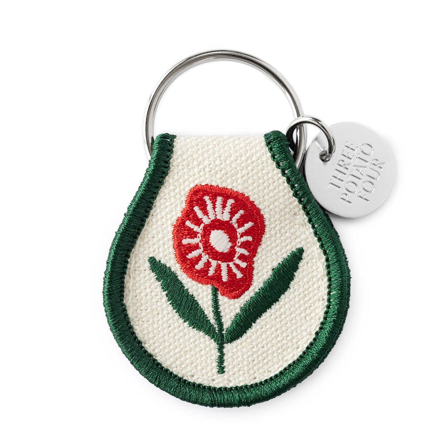 Patch Keychain - Poppy Flower