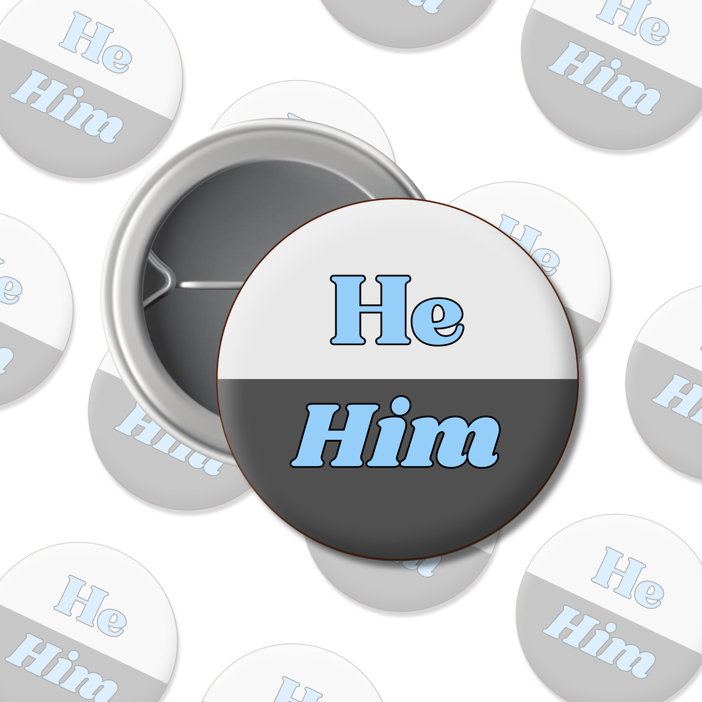 He / Him Pronoun Button