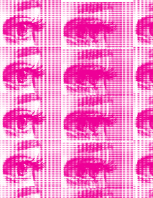 Pink Eye Halftone Print