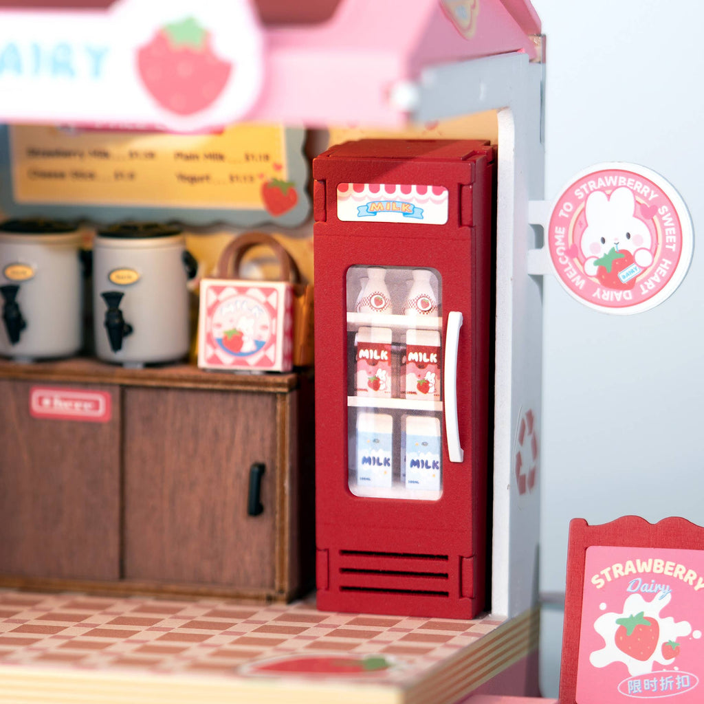 DIY Miniature House Kit: Strawberry Milk Box