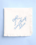 Something Blue Embroidered Handkerchief | Bridal Wedding