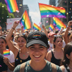 Rainbow LGBTQ Baseball Hats in Black
