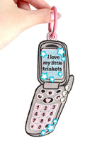 Y2K Flip Phone Trinkets Embroidered Keychain