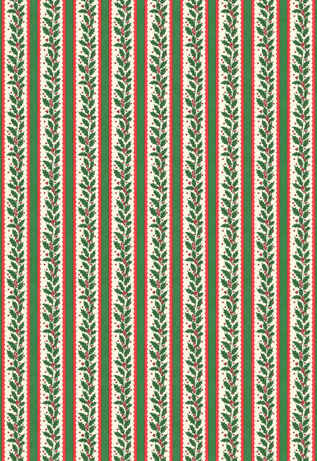 Holly Stripe Wrapping Paper