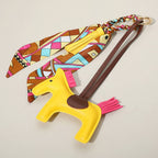 Faux Leather Horse Tassel Scarf Keychain / Bag Charm