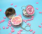 Pink Pony Pills Case Keychain Travel Medication Organizer