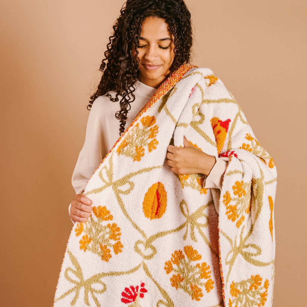 Cozy Dreams Luxe Blanket-Patchwork Pumpkins