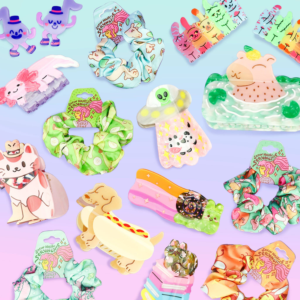 Snail Mushroom Scrunchie, Cute Hair Accessories, Hair Ties