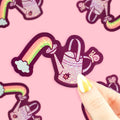 Rainbow Watering Can Glitter Vinyl Sticker