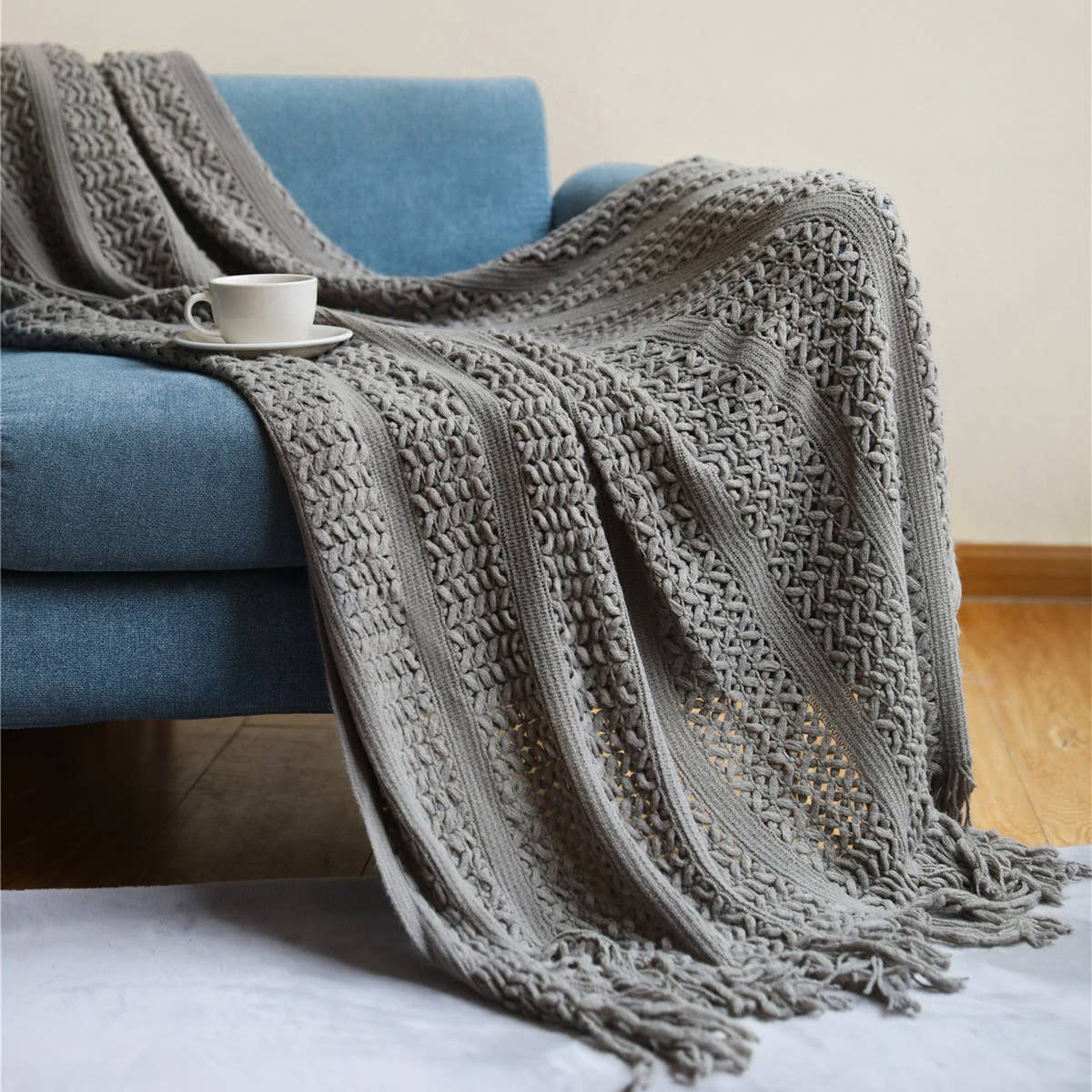 Soft Warm Chunky Knit Blanket